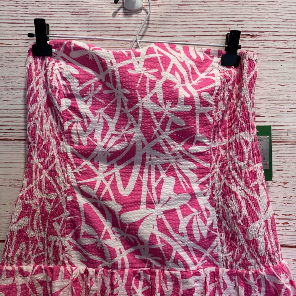 NWT Lilly Pulitzer Elinor Dress in Hotty Pink Light My Fire Sz L - Picture 7 of 14
